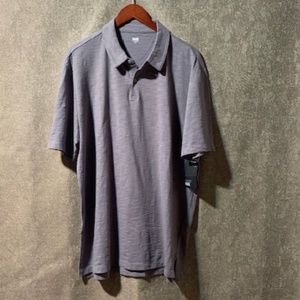 PAIGE Men's Gray Cotton Slub Polo Shirt (New with Tags)